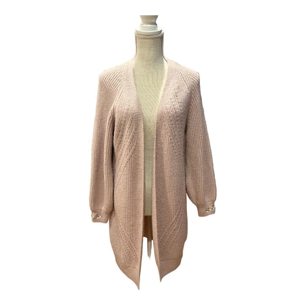 CHICWISH Knit Dusty Rose Open Front Cardigan - Picture 5 of 5